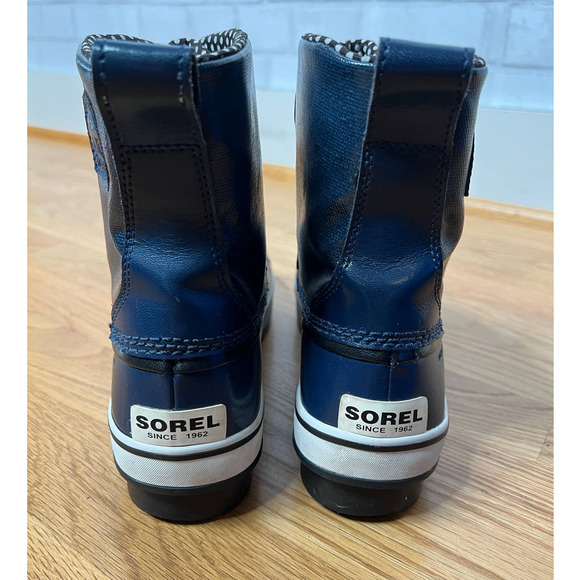 Sorel x Madewell Womens 8.5 Tivoli Waterproof Snow Boots LaceUp Navy Blue